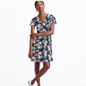 J.Crew Short-sleeve Button-front Dress in Island Floral